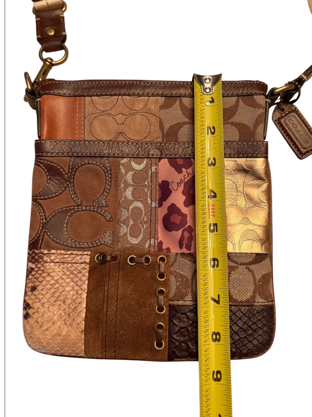 Y2K Coach Patchwork Animal Print Swingpack Crossbody (Style #40915). - Picture 7 of 8